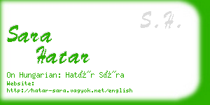 sara hatar business card